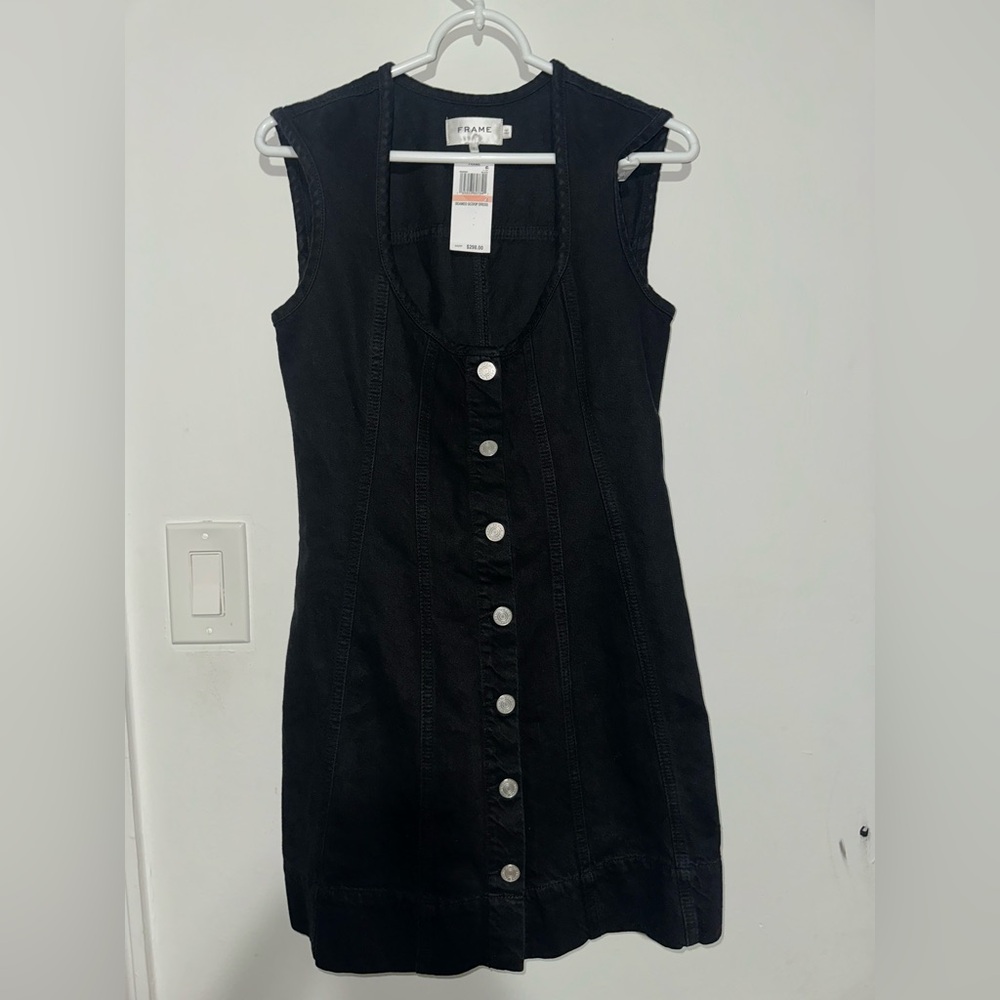Frame Denim Black Button-Down Dress - Picture 3 of 5